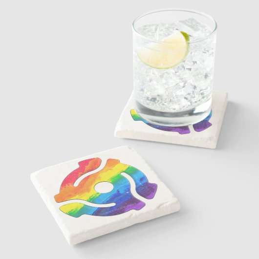 SlipperyJoeのプラスチック45 RPMレコードアダプタ回路 ストーンコースター (横)