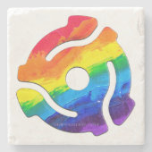 SlipperyJoeのプラスチック45 RPMレコードアダプタ回路 ストーンコースター (正面)