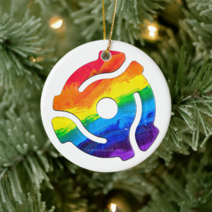 SlipperyJoeのプラスチック45 RPMレコードアダプタ回路 セラミックオーナメント