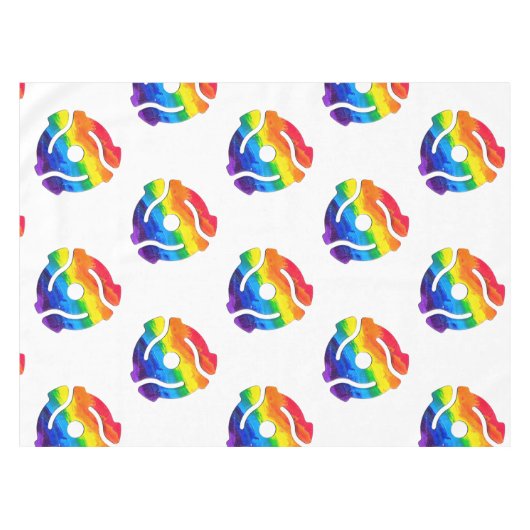SlipperyJoeのプラスチック45 RPMレコードアダプタ回路 テーブルクロス (正面(横))