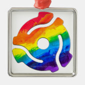 SlipperyJoeのプラスチック45 RPMレコードアダプタ回路 メタルオーナメント (正面)