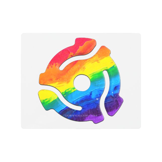 SlipperyJoeのプラスチック45 RPMレコードアダプタ回路 メタルプリント (正面)