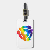 SlipperyJoeのプラスチック45 RPMレコードアダプタ回路 ラゲッジタグ (正面縦)