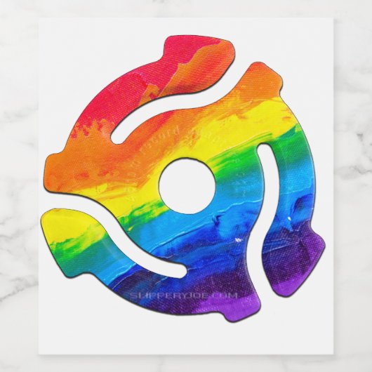 SlipperyJoeのプラスチック45 RPMレコードアダプタ回路 ワインラベル (シングルラベル)