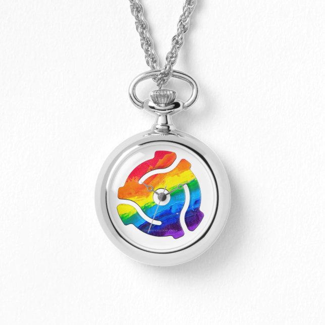 SlipperyJoeのプラスチック45 RPMレコードアダプタ回路 腕時計 (正面)