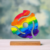 SlipperyJoeのプラスチック45 RPMレコードアダプタ振動 アクリルサイン (ニュートラル)