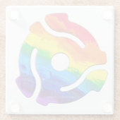 SlipperyJoeのプラスチック45 RPMレコードアダプタ振動 ガラスコースター (裏面)