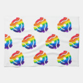 SlipperyJoeのプラスチック45 RPMレコードアダプタ振動 キッチンタオル (横)