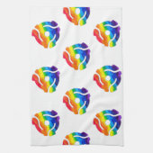 SlipperyJoeのプラスチック45 RPMレコードアダプタ振動 キッチンタオル (縦)