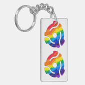 SlipperyJoeのプラスチック45 RPMレコードアダプタ振動 キーホルダー (正面左)