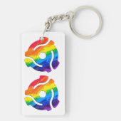 SlipperyJoeのプラスチック45 RPMレコードアダプタ振動 キーホルダー (裏面)