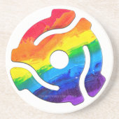 SlipperyJoeのプラスチック45 RPMレコードアダプタ振動 コースター (正面)