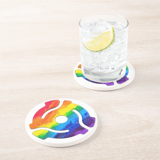 SlipperyJoeのプラスチック45 RPMレコードアダプタ振動 コースター (側面)