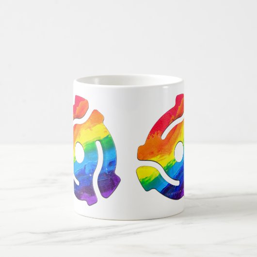 SlipperyJoeのプラスチック45 RPMレコードアダプタ振動 コーヒーマグカップ (中央)