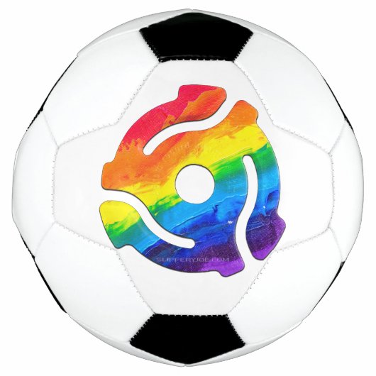 SlipperyJoeのプラスチック45 RPMレコードアダプタ振動 サッカーボール (正面)