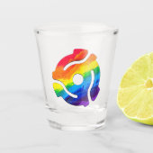 SlipperyJoeのプラスチック45 RPMレコードアダプタ振動 ショットグラス (正面)