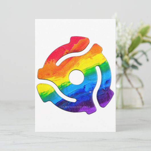 SlipperyJoeのプラスチック45 RPMレコードアダプタ振動 シーズンカード (スタンド正面)