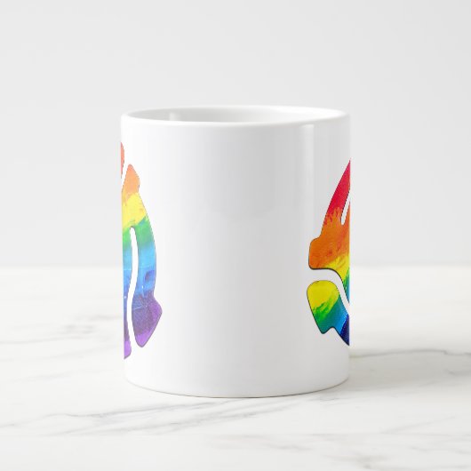 SlipperyJoeのプラスチック45 RPMレコードアダプタ振動 ジャンボコーヒーマグカップ (正面)