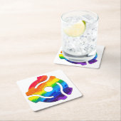 SlipperyJoeのプラスチック45 RPMレコードアダプタ振動 スクエアペーパーコースター (インサイチュ)