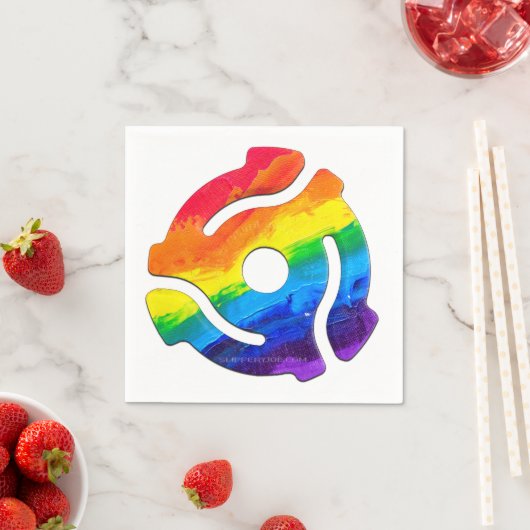 SlipperyJoeのプラスチック45 RPMレコードアダプタ振動 スタンダードカクテルナプキン (インサイチュ)