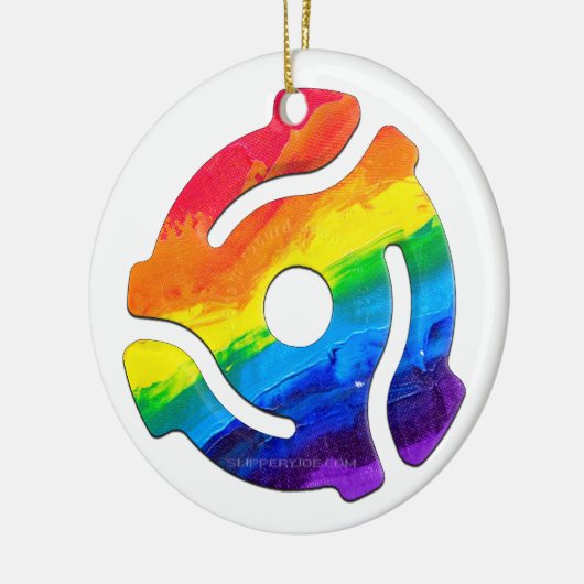 SlipperyJoeのプラスチック45 RPMレコードアダプタ振動 セラミックオーナメント (左)