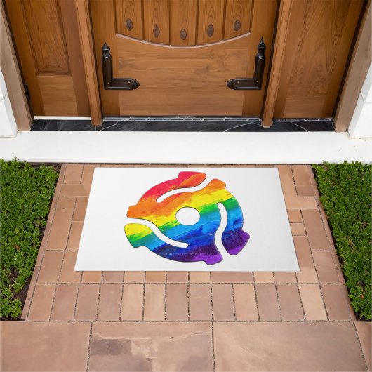 SlipperyJoeのプラスチック45 RPMレコードアダプタ振動 ドアマット (室外)