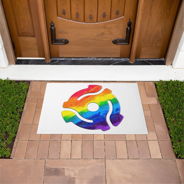 SlipperyJoeのプラスチック45 RPMレコードアダプタ振動 ドアマット (室外)