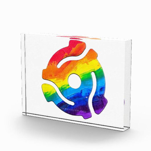 SlipperyJoeのプラスチック45 RPMレコードアダプタ振動 フォトブロック (右)