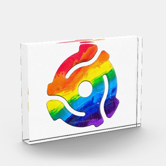 SlipperyJoeのプラスチック45 RPMレコードアダプタ振動 フォトブロック (左)