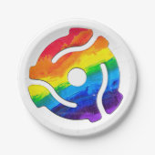 SlipperyJoeのプラスチック45 RPMレコードアダプタ振動 ペーパープレート (正面)