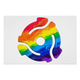 SlipperyJoeのプラスチック45 RPMレコードアダプタ振動 ポスター