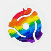 SlipperyJoeのプラスチック45 RPMレコードアダプタ振動 メタルオーナメント (正面)