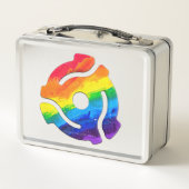 SlipperyJoeのプラスチック45 RPMレコードアダプタ振動 メタルランチボックス (裏面)