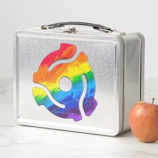 SlipperyJoeのプラスチック45 RPMレコードアダプタ振動 メタルランチボックス (インサイチュ)