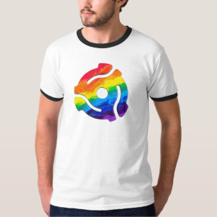 SlipperyJoeのプラスチック45 RPMレコードアダプタ振動 Tシャツ