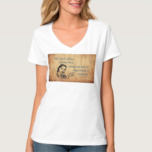 SlipperyJoeのプリンセスたちはレトロポスターを拍手 vintage retro Tシャツ (正面)