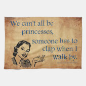 SlipperyJoeのプリンセスクラップ歩くおもしろい50s vint キッチンタオル (横)