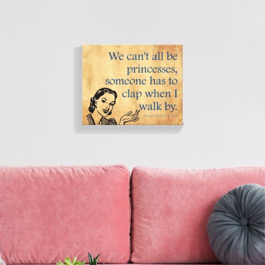 SlipperyJoeのプリンセスクラップ歩くおもしろい50s vint キャンバスプリント (インサイチュ (リビング))