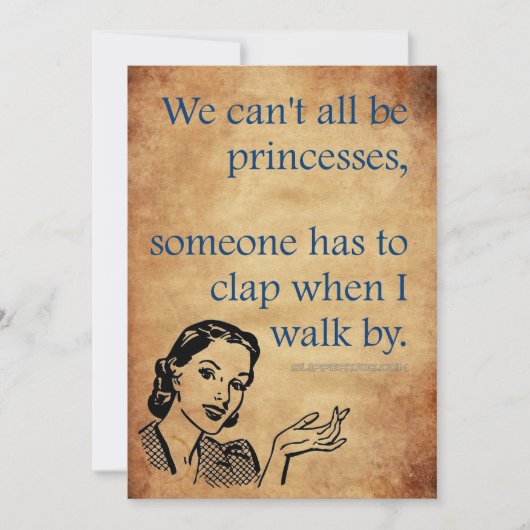 SlipperyJoeのプリンセスクラップ歩くおもしろい50s vint シーズンカード (正面)