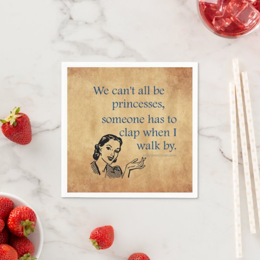 SlipperyJoeのプリンセスクラップ歩くおもしろい50s vint スタンダードカクテルナプキン (インサイチュ)