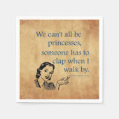 SlipperyJoeのプリンセスクラップ歩くおもしろい50s vint スタンダードカクテルナプキン (正面)