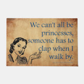 SlipperyJoeのプリンセスクラップ歩くおもしろい50s vint ドアマット (正面)