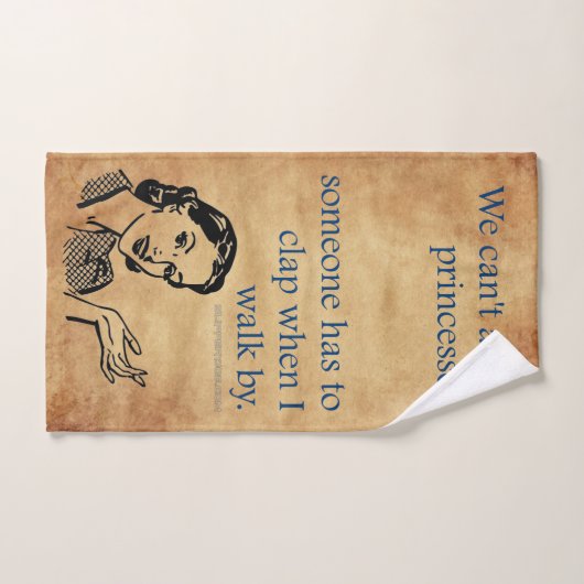 SlipperyJoeのプリンセスクラップ歩くおもしろい50s vint バスタオルセット (ハンドタオル)