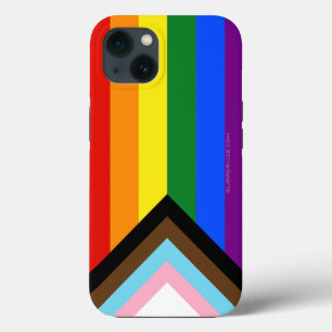 SlipperyJoeのプログレスプライドフラッグ 6色 クラシックホリ iPhone 13ケース
