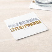 SlipperyJoeのプロフェッショナルスタッドファインダーウッド3-D th スクエアペーパーコースター (アングル)