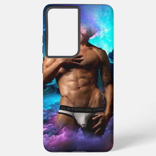 SlipperyJoeのマッチョな男性の下着の膨らみ コズミック Samsung Galaxyケース (裏面)