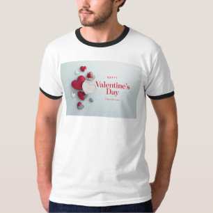 SlipperyJoeのモダンなバレンタインデーのレイアウトアーティスト Tシャツ