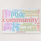 SlipperyJoeのレインボーコミュニティ語カラフルide ジグソーパズル (横)