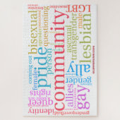 SlipperyJoeのレインボーコミュニティ語カラフルide ジグソーパズル (縦)