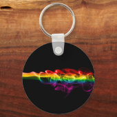SlipperyJoeのレインボー煙リップル虹c キーホルダー (正面)